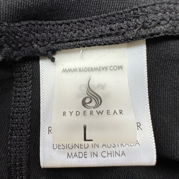 Ryderwear Black Crop Leggings Wide Crossover Waistband Size Large - Picture 8 of 10